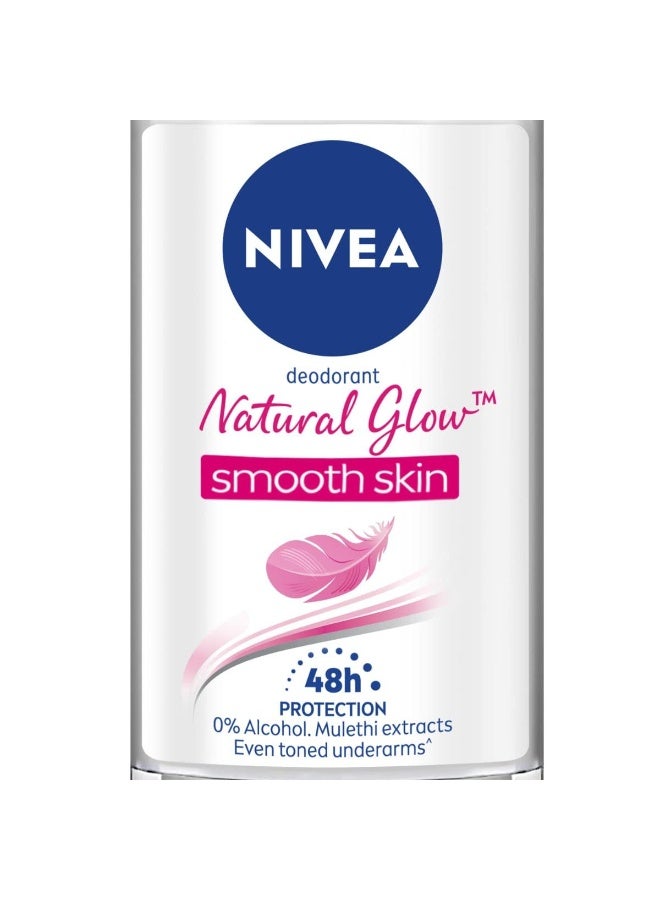 NIVEA Natural Glow Smooth Skin Deodorant Roll On for Women, 50ml (originally Whitening Smooth Skin) (Pack of 2) - Image 2